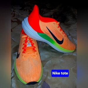 Nike Orange , New, Mens 8in , And Never Been Warn . Neon Green Running Sneakers.
